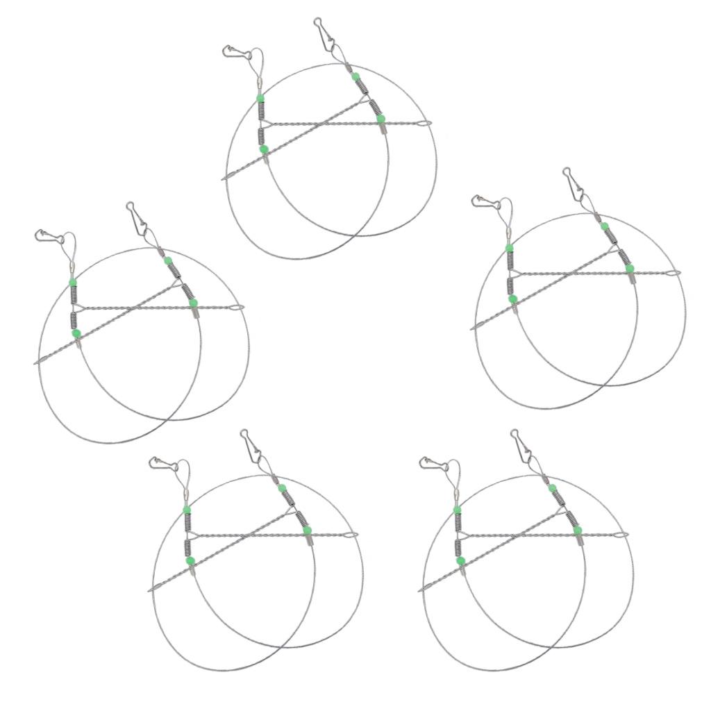 5   Pieces   Anti - Winding   Fishing   Swivel   String   Steel   Wire   Leader