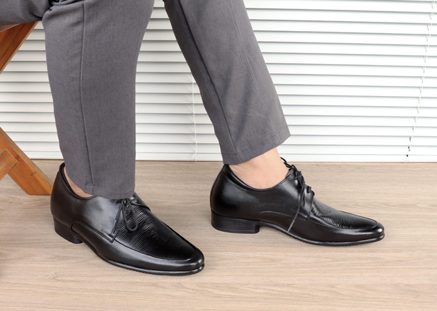 GIÀY TĂNG CHIỀU CAO GIÀY CAO DÀNH CHO NAM GIỚI S1002 ĐEN SỌC - CAO 6CM GIÀY ĐỘN NAM CAO VƯỢT TRỘI