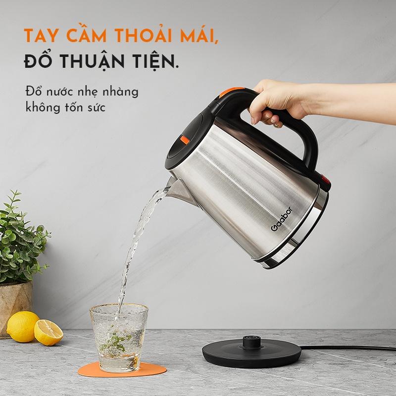 Bình đun nước siêu tốc Gaabor EK20M-WH01A 2L công suất 1500W cao cấp dễ vệ sinh - Hàng chính hãng