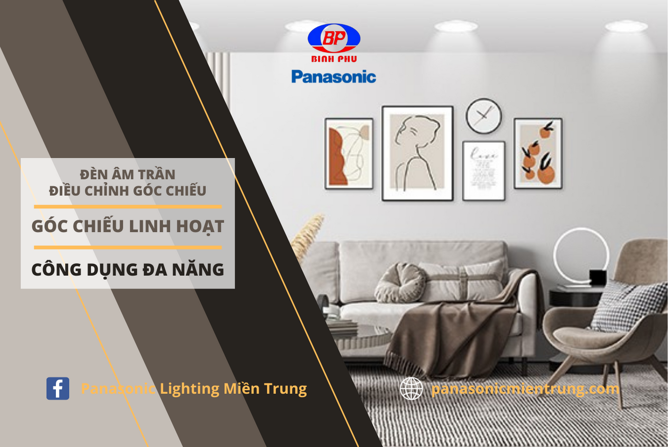 Đèn LED âm trần Downlight Đơn sắc Chỉnh góc Panasonic Công suất (5W,7W) lỗ khoét phi 80mm, ánh sáng Trắng 6500K, ánh sáng Trung tính 4000K