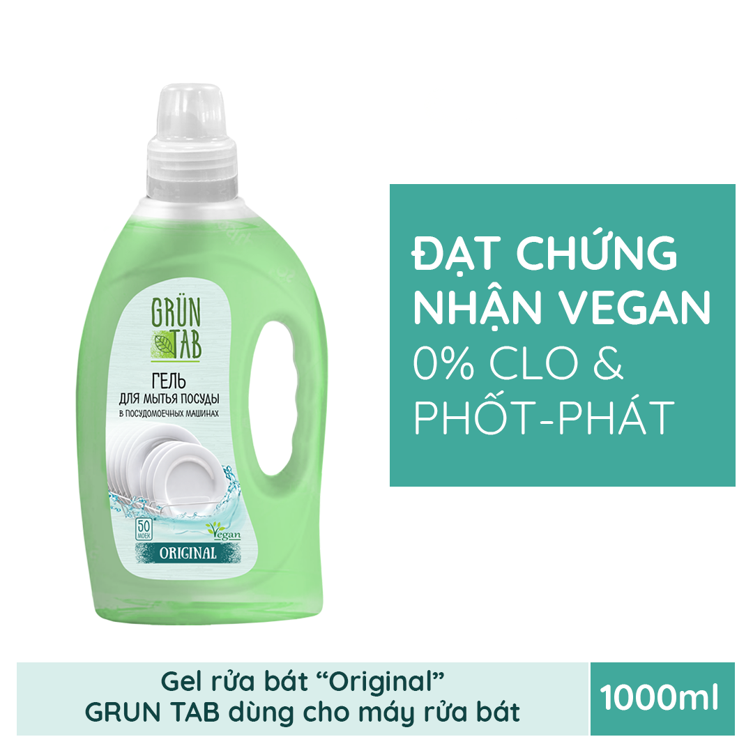 Gel rửa chén bát dùng cho máy rửa bát Grun Tab “Original” 1000ml