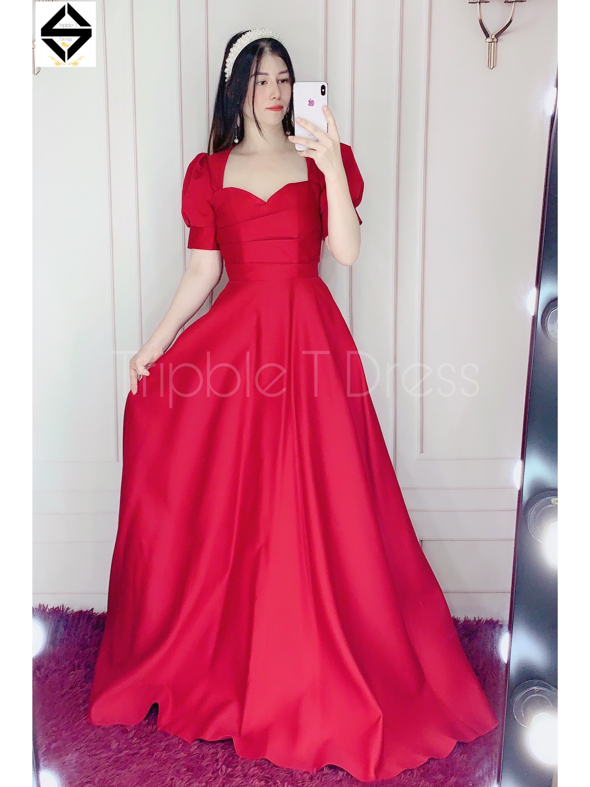 Đầm maxi dự tiệc mặc cưới siêu xinh TRIPBLE T DRESS - size M/L ( ảnh/video thật) MS161Y