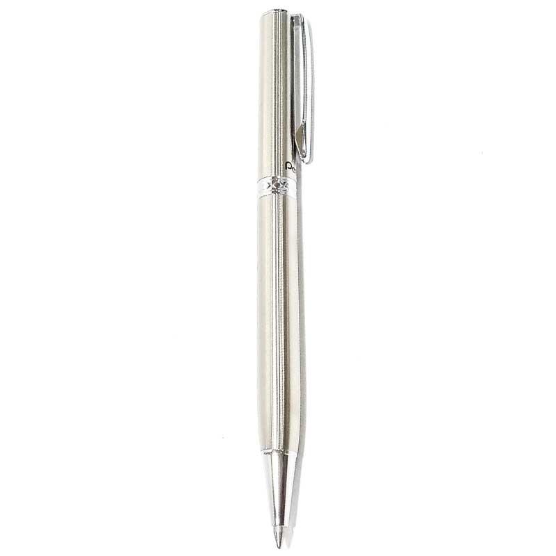 Bút Bi Kim Loại Nắp Vặn Pentel CC Màu Bạc - Mực Xanh B810-C