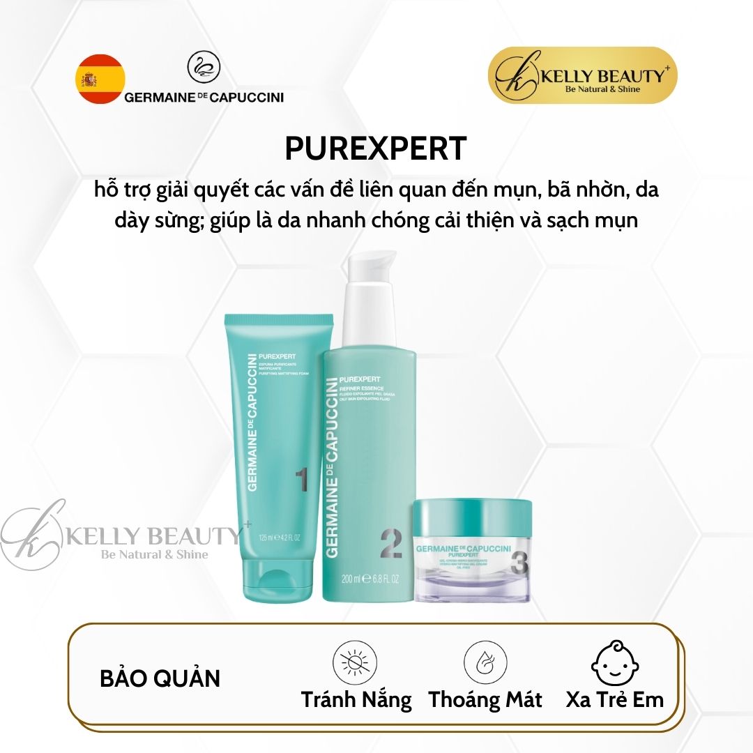 Tinh Chất Chấm Mụn Germaine PUREXPERT Roll On Spot S.O.S - Giảm Sưng Viêm, Gom Cồi Mụn; Ngừa Thâm Sẹo | Kelly Beauty