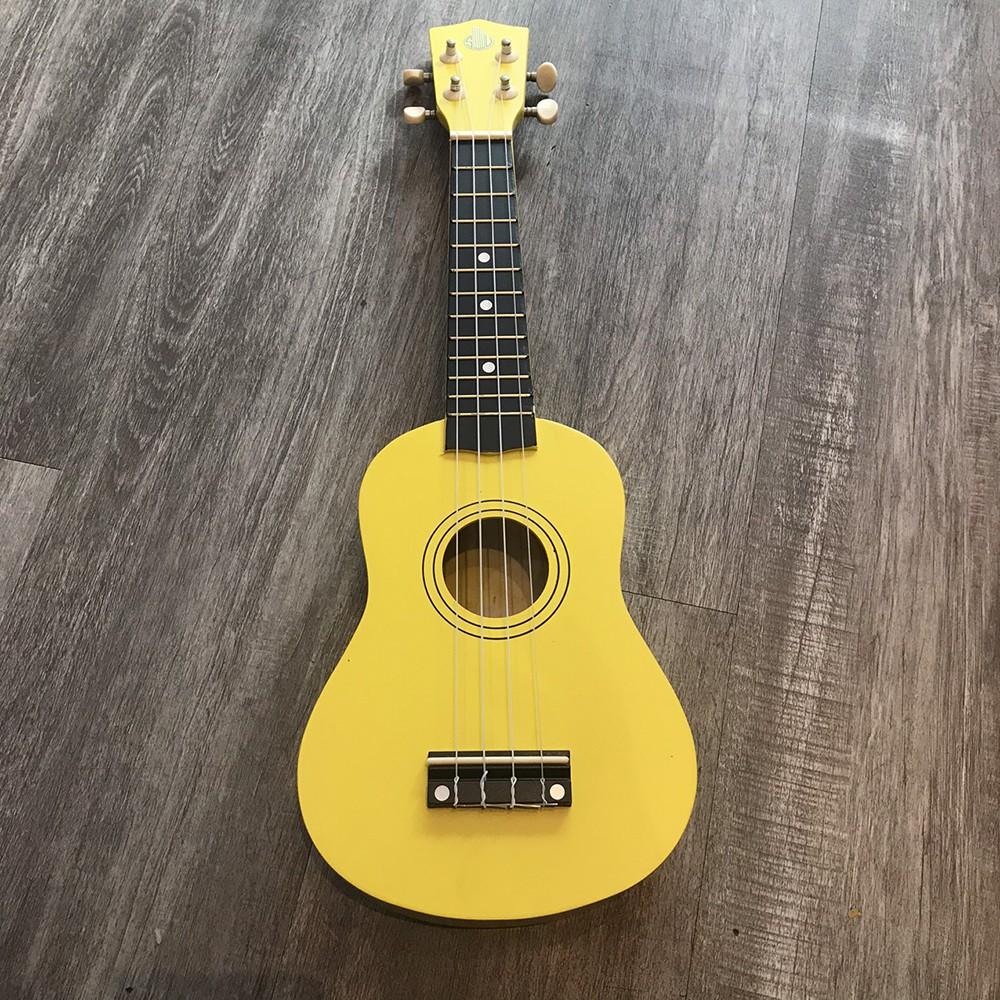 Đàn ukulele size 21 soprano sơn màu vàng cho người mới tập - Tặng 4 phụ kiện