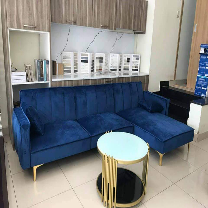 Ghế sofa góc chữ L bọc nhung