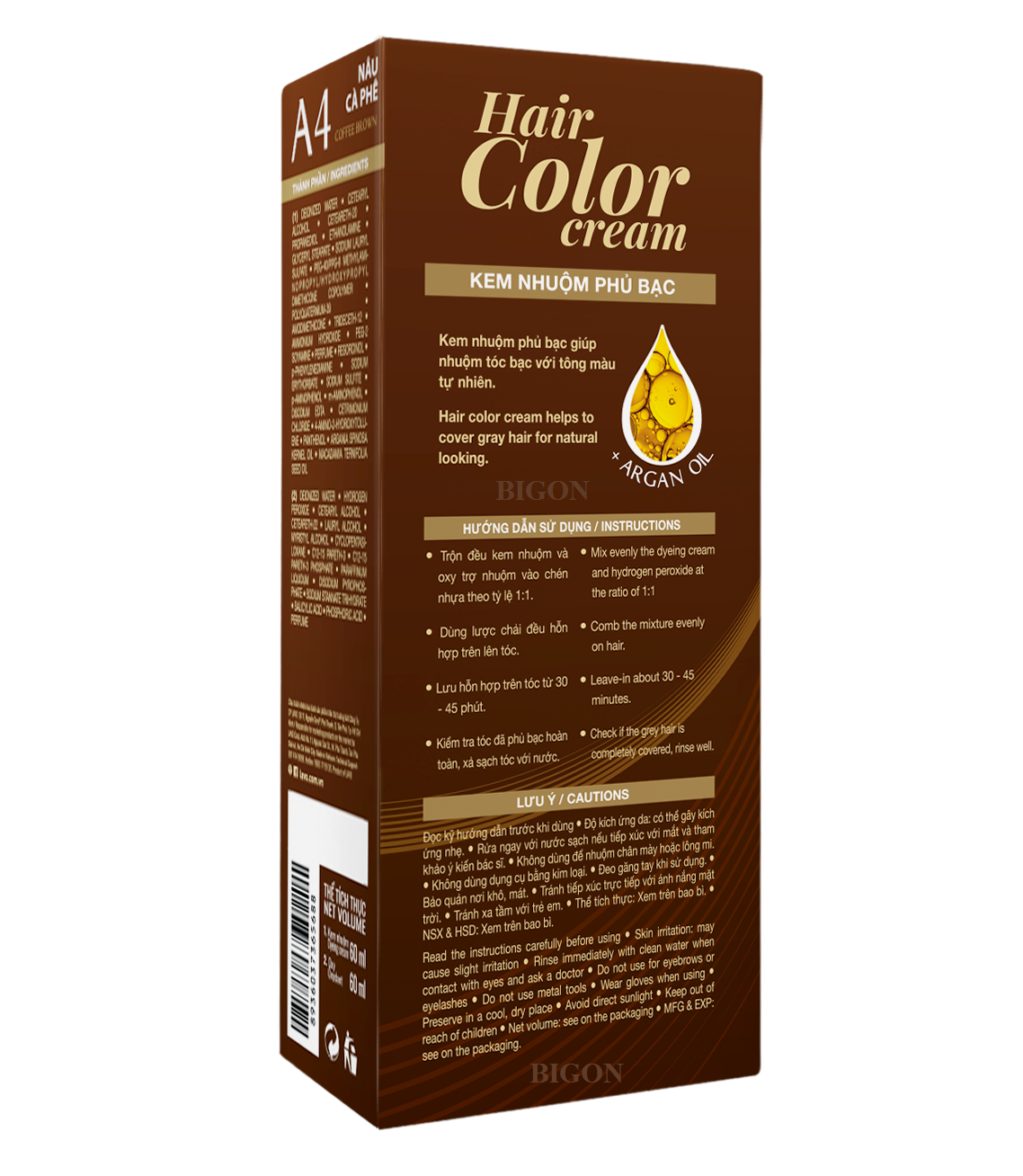 Kem Nhuộm Phủ Bạc M.Pros A4 Coffee Brown - Nâu Cà Phê