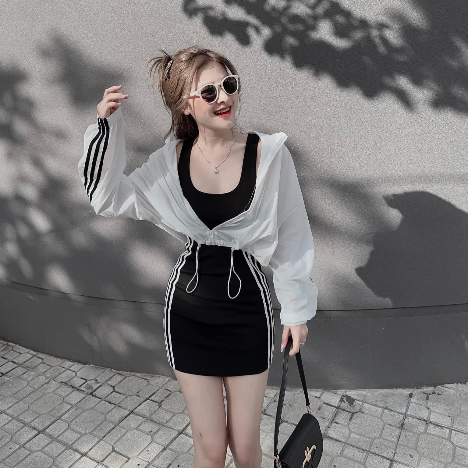 SET ĐI CHƠI, SET 2 MÓN ĐẦM ÔM BODY PHỐI ÁO KHOÁC GIÓ CỰC HOT