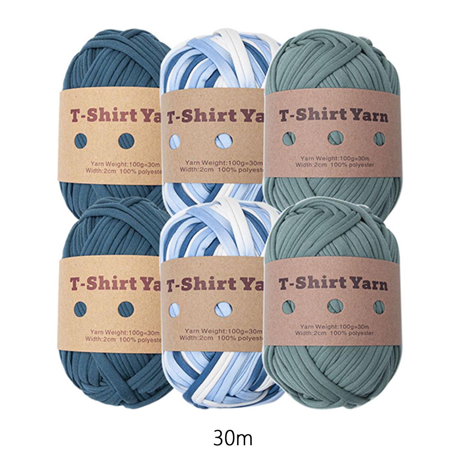 6x T Shirt Yarn 3 Colors Easy to Wash Knitting Yarn for Blanket Throw Pillow