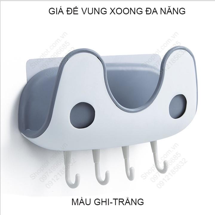 Giá để vung xoong, chảo, thớt và đồ dùng đa năng nhà bếp, làm bằng nhựa ABS, dùng dán không cần khoan