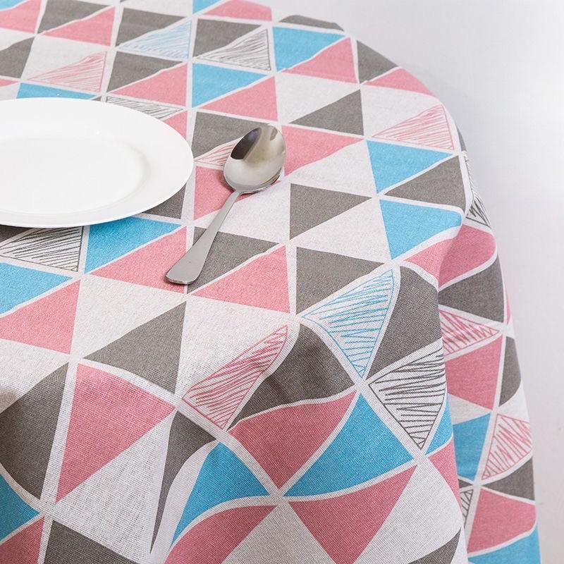 Vải Bố Vải Canvas Decor Trang Trí Làm Rèm May Khăn Bàn Hoạ Tiết Tam Giác Nhiều Màu