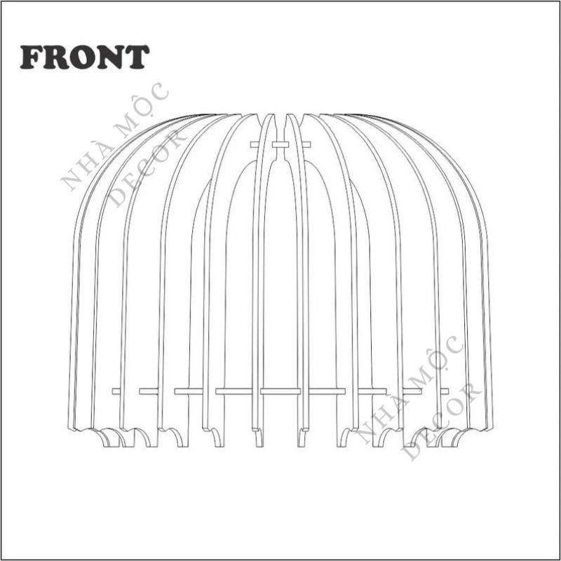 Đèn gỗ thả trần trang trí mẫu TT35