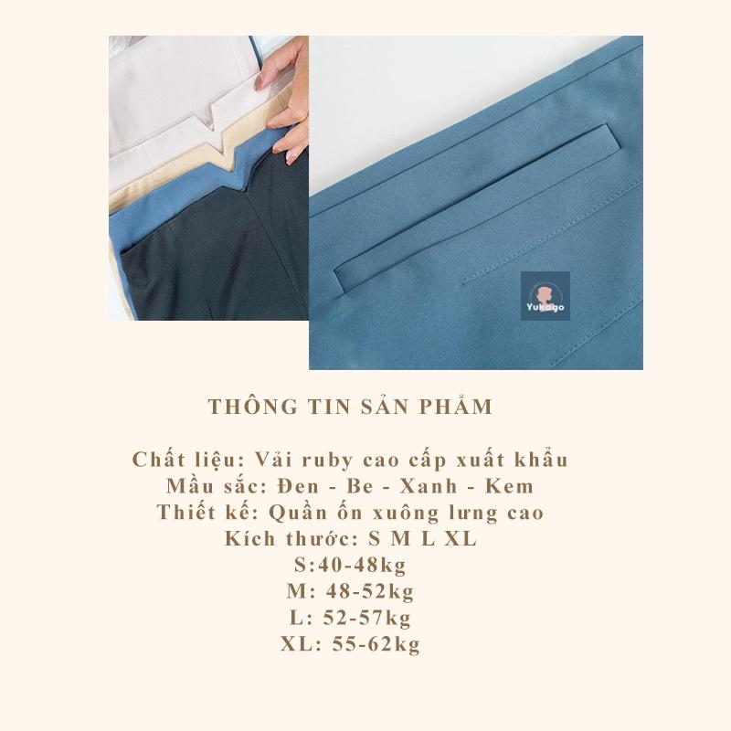 Quần ống rộng xuông lưng cao ống xuông vải ruby hách dáng cho nữ YUKAGO SSA123
