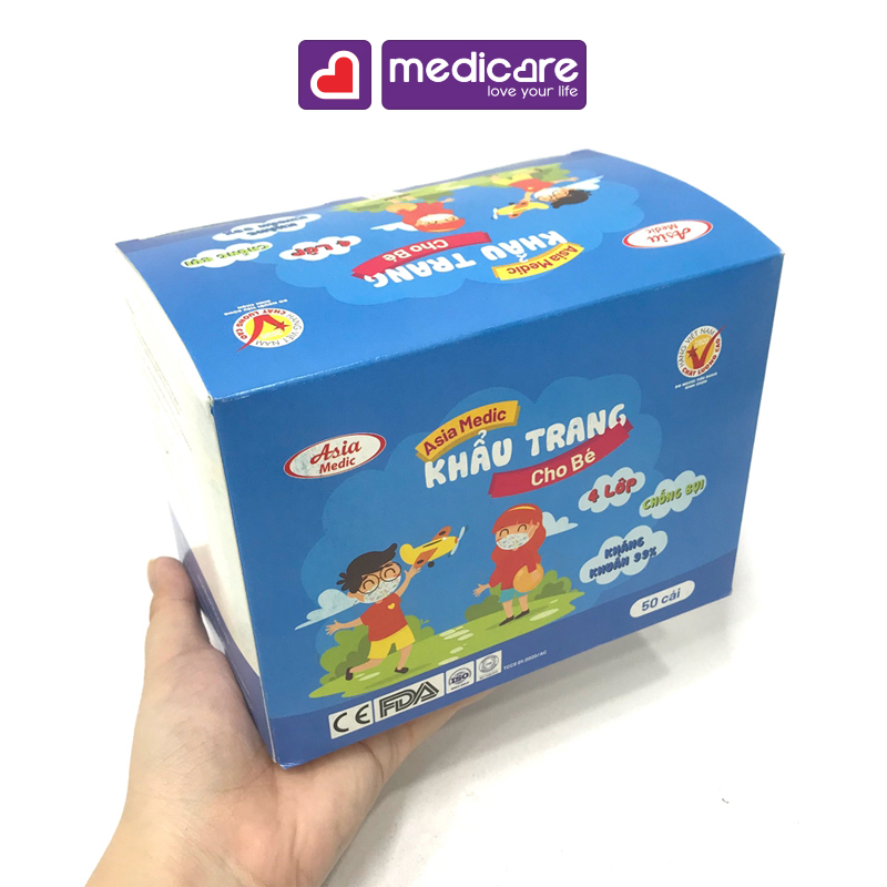 ASIA Medic Khẩu Trang 4 Lớp Kháng Khuẩn 50 Cái