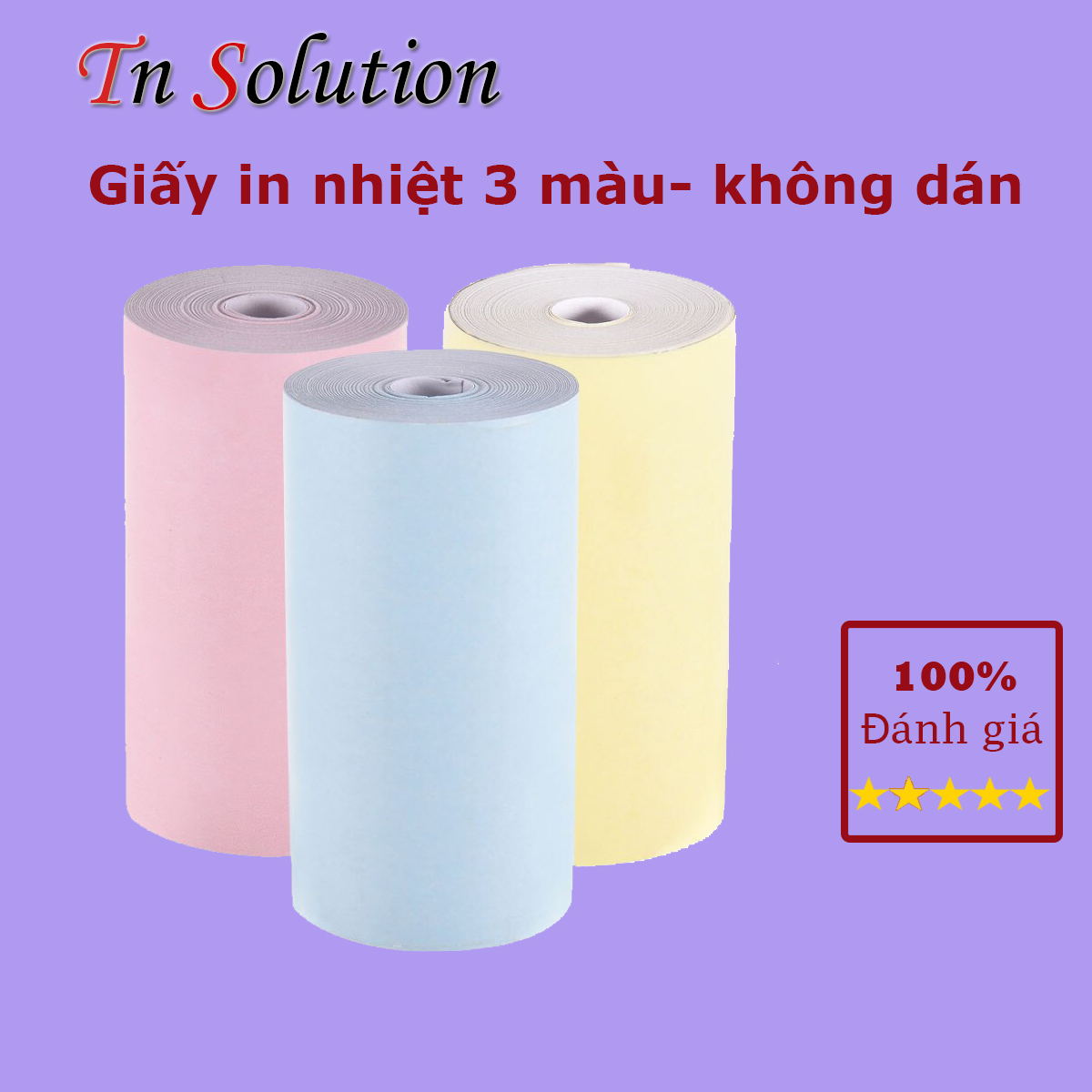 Giấy in nhiệt 3 màu xanh, hồng, vàng cho máy in cầm tay mini 58