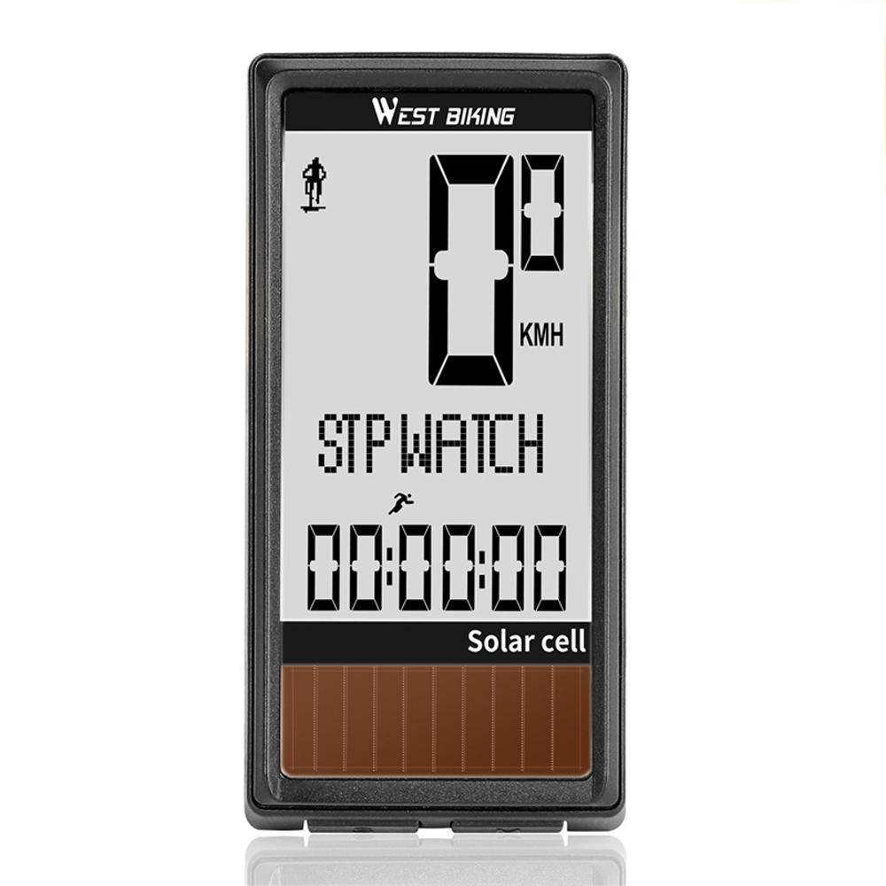 Pin Năng Lượng West Biking Mặt Trời 5 Ngôn Ngữ Đồng Hồ Đo Tốc Độ Chống Nước Dành Cho Xe Đạp