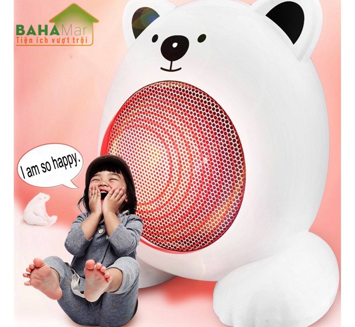 QUẠT SƯỞI ĐIỆN MINI HÌNH GẤU "BAHAMAR" tạo gió ấm thích hợp để phòng ngủ, bàn làm việc . Gió ấm không khô thích hợp cả với các em bé