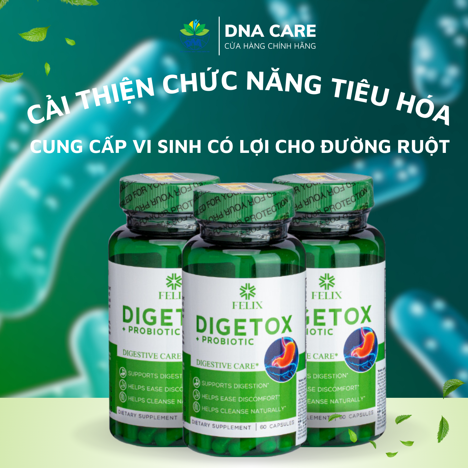 Viên uống bổ sung men tiêu hóa Enzym Digetox Probiotic hộp 60 viên