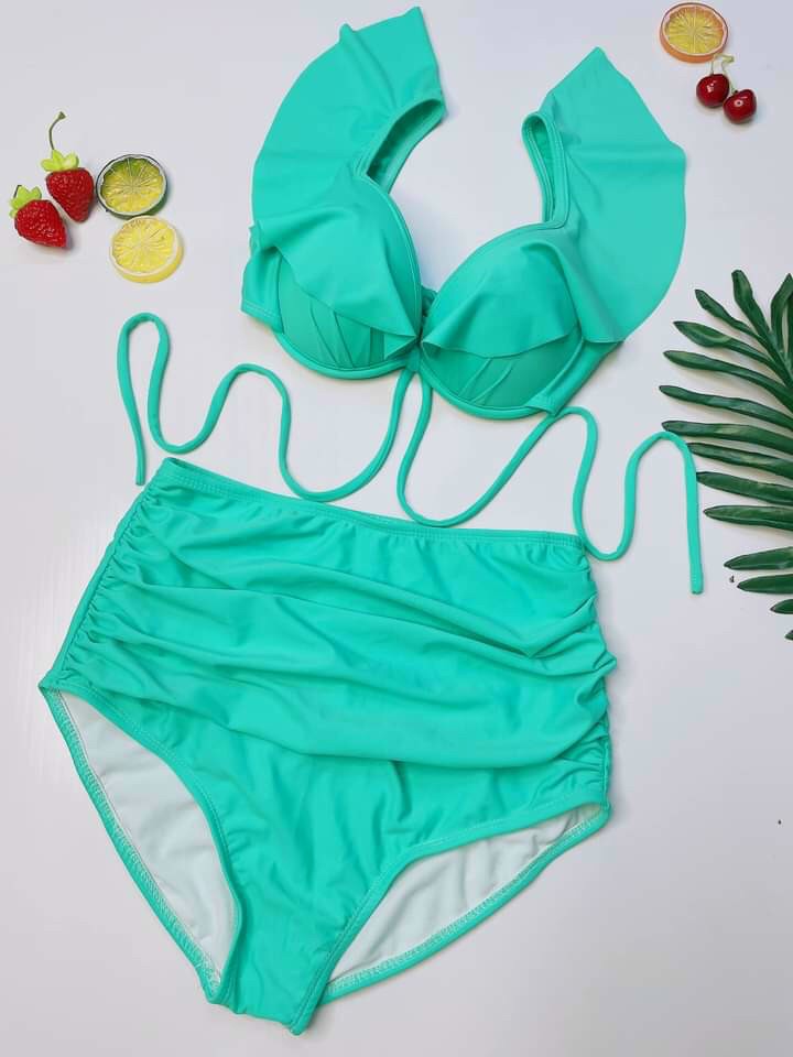 Bikini 2 Mảnh Cạp Cao - Chat Shop Chọn Màu - Freesize