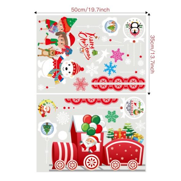 Decal trang trí Noel Hít Tĩnh Điện 2 mặt - GẤU TUYẾT CÙNG BÉ ĐI TÀU ĐỎ ĐÊM GIÁNG SINH