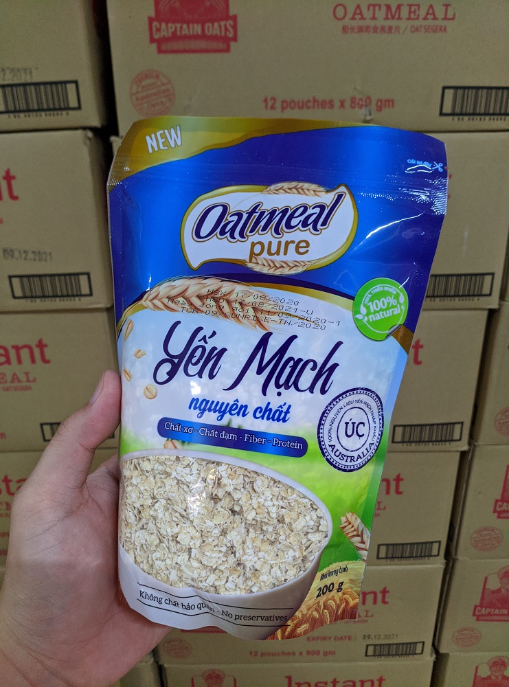 Yến mạch úc nguyên chất Oatmeal Pure cán vảy gói 350g