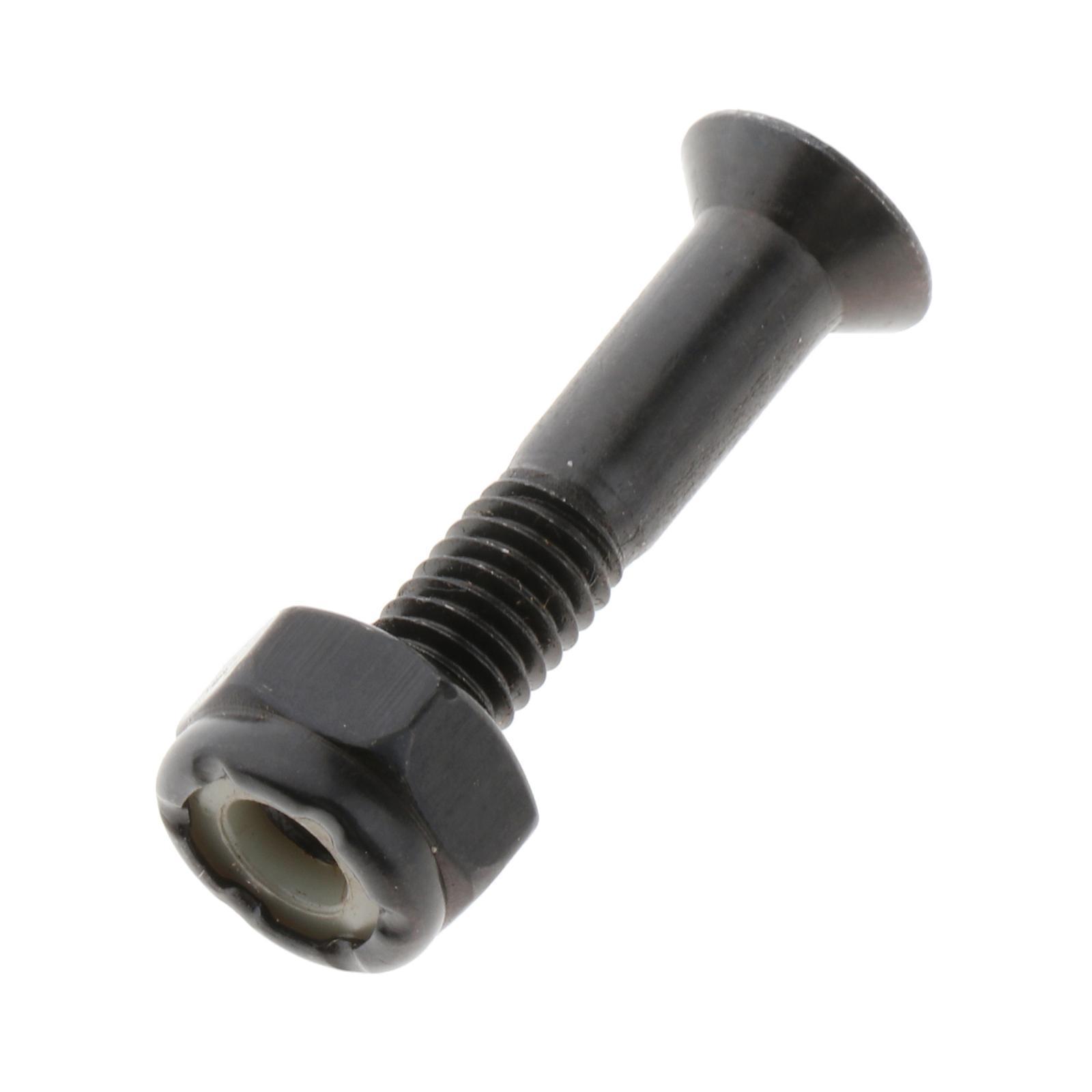 8x Longboard Skateboard Wheel Repair Hardware Screws with Wrench 1'' Black