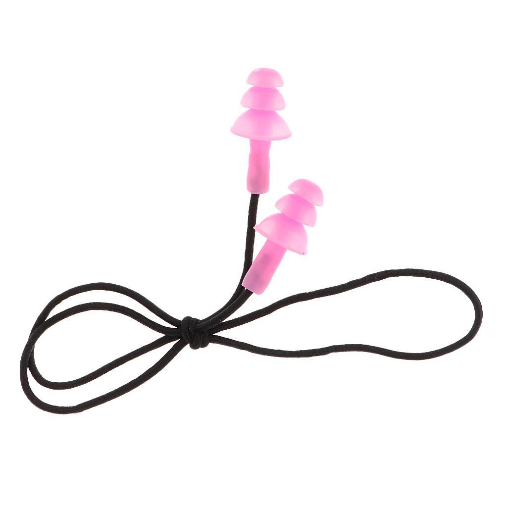 1 Pair Waterproof Super Soft Silicone Ear Plugs Corded Ear Plugs For Surf, Surfing, Swimming