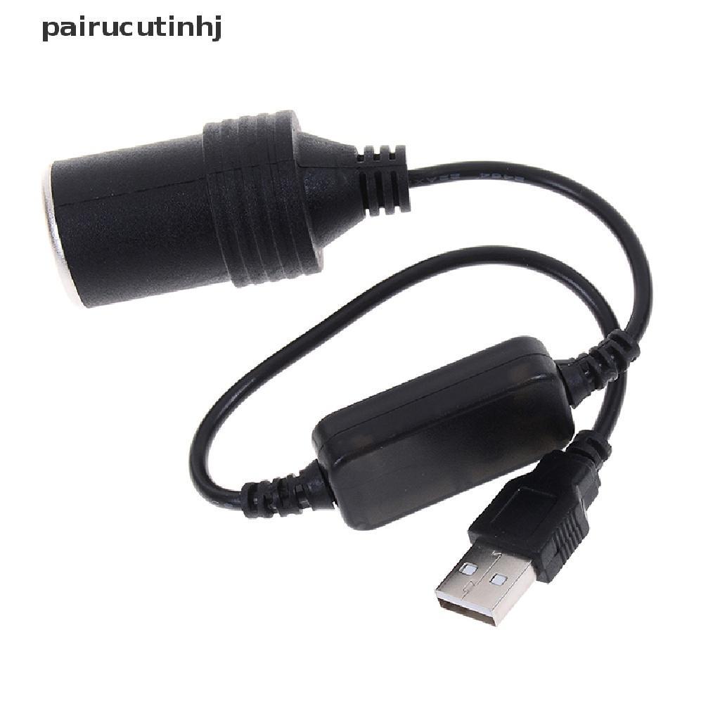 Đầu chuyển đổi cổng USB 5V 2A sang ổ cắm bật lửa điện xe hơi 12V 8W tiện lợi