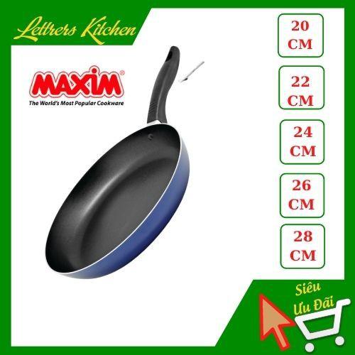 Chảo chống dính MAXIM cao cấp nhập khẩu 20cm, 22cm, 24cm, 26cm, 28cm, có 2 màu đỏ và xanh