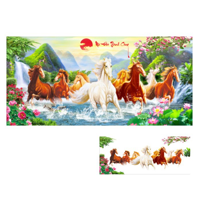 Tranh đính đá mã đáo thành công VS426 - 120 x 60 cm - chưa đính