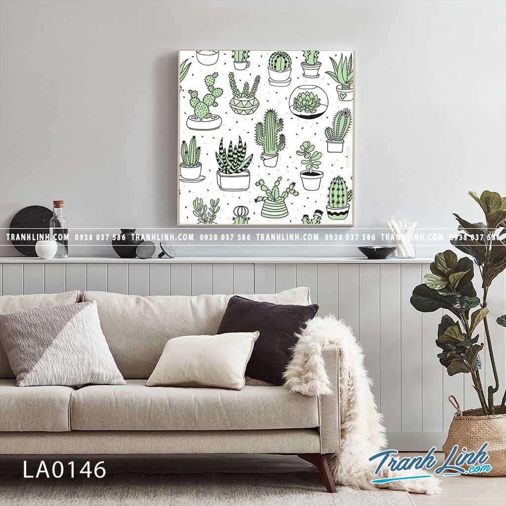 Tranh canvas treo tường lá cây trang trí phòng khách