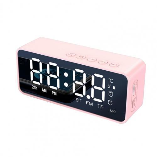 Loa Bluetooth không dây G50 có Đài FM Mini Thẻ di động Gương Đồng hồ báo thức Âm thanh Cài đặt đồng hồ báo thức kép cho tất cả điện thoại Màu sắc: Hồng