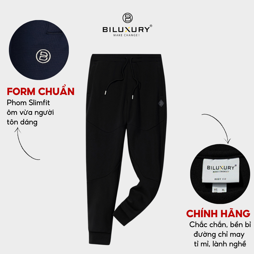 Bộ nỉ thể thao nam BILUXURY chất nỉ cao cấp co dãn mềm mịn thoải mái khi vận động 6BNOT004