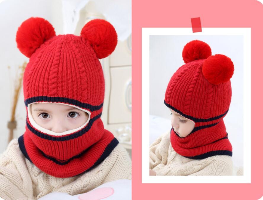 Trẻ Em Mùa Đông Nhiệt Trẻ Em Mũ Khăn Bộ Bé Bonnet Khăn Enfant Dệt Kim Nón Dễ Thương Cho Bé Gái Bé Trai Beanies 1-5 Năm