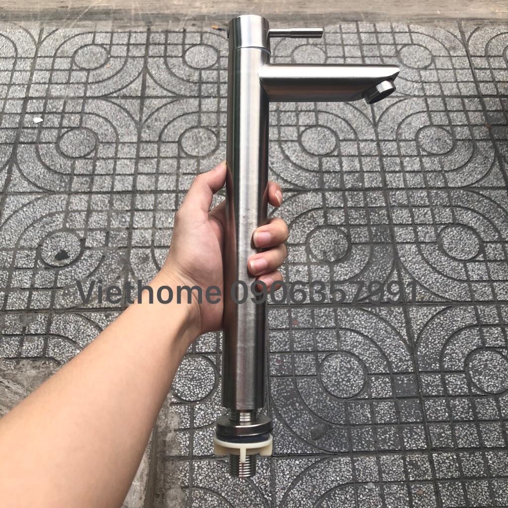 Vòi lavabo rửa mặt lạnh inox cao 30cm