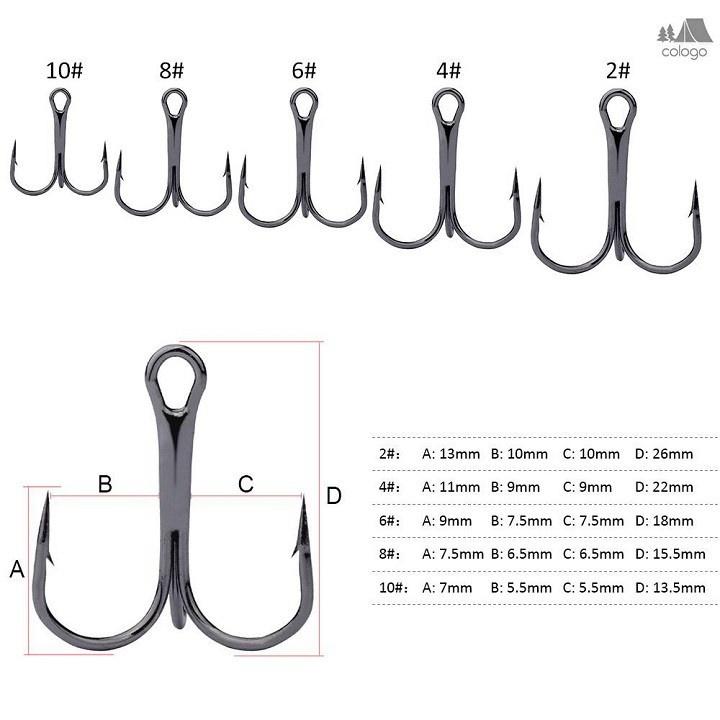 Combo 10 Lưỡi 3 Tiêu Lưỡi Câu Cá Có Ngạnh Lưỡi Câu Lure Thép Không Gỉ LC3 đồ câu FISHING_HD