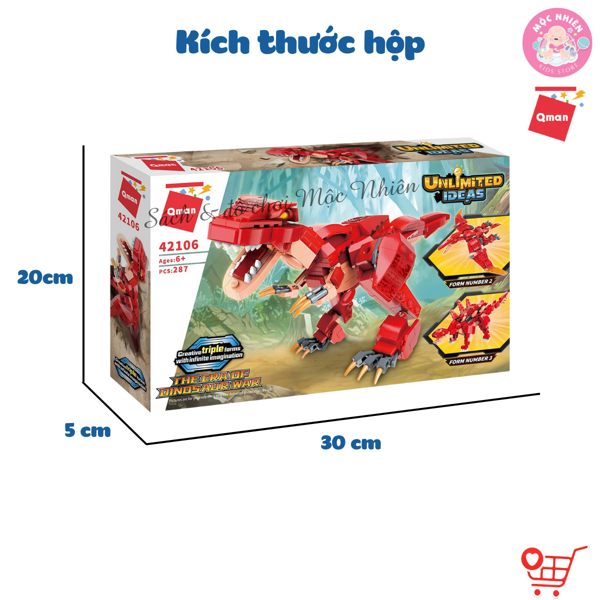 Đồ Chơi Lắp Ráp Khủng Long Qman 42106 Khủng Long Biến Đổi Dành Cho Bé Trai Trên 6 Tuổi