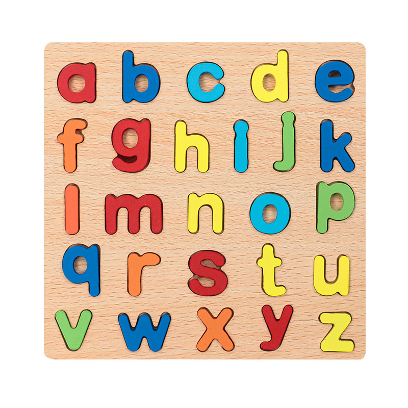 Đồ Chơi Gỗ Cho Bé, Bảng Gỗ Nổi Vuông 20x20cm, Bảng Chữ Cái, Số Và Hình, Đồ Chơi Giáo Dục Sớm