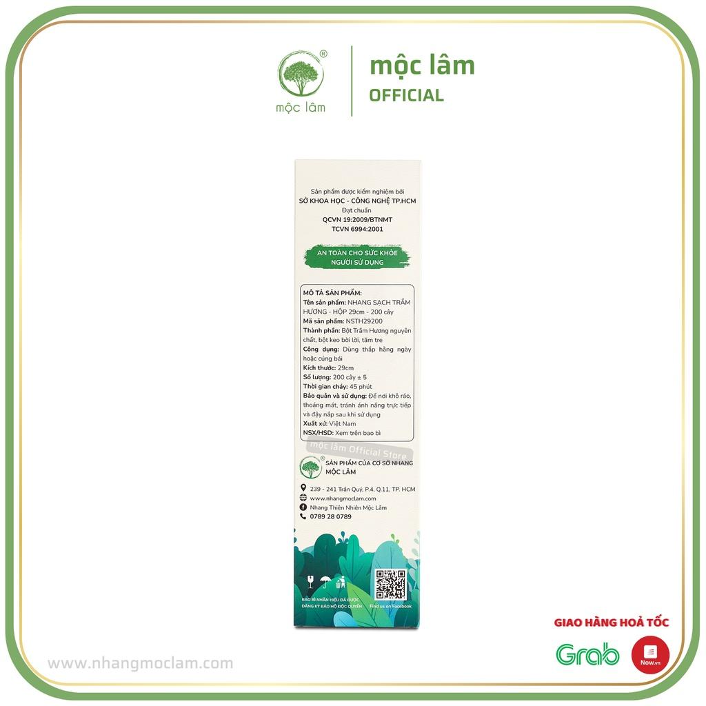 Nhang Trầm Hương MỘC LÂM 29cm 200cây, Nhang Sạch Ít Khói Ít Tàn, Hương Dịu Nhẹ, Nhang Phòng Máy Lạnh