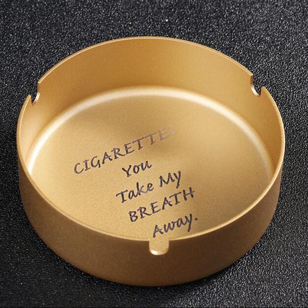 Stainless Steel Ashtray Desktop Tabletop Trash Can Cigar Holder Rack