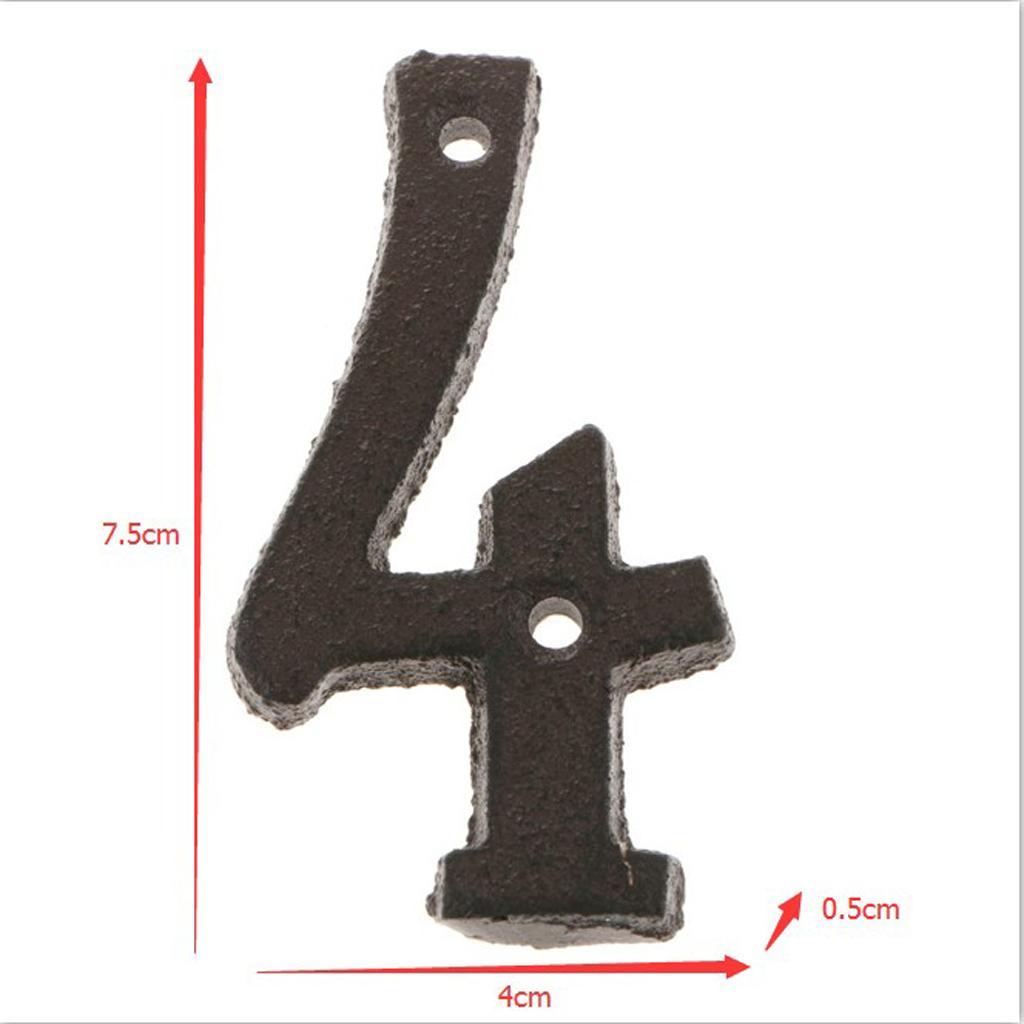 Metal Doorplate Sign Plate Sticker No. 4 5 6 for Home Office Door Decor