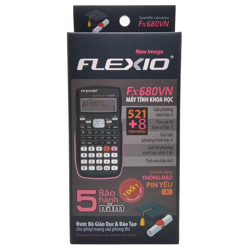 Máy Tính Khoa Học Flexio FX680VN - Nắp Hồng