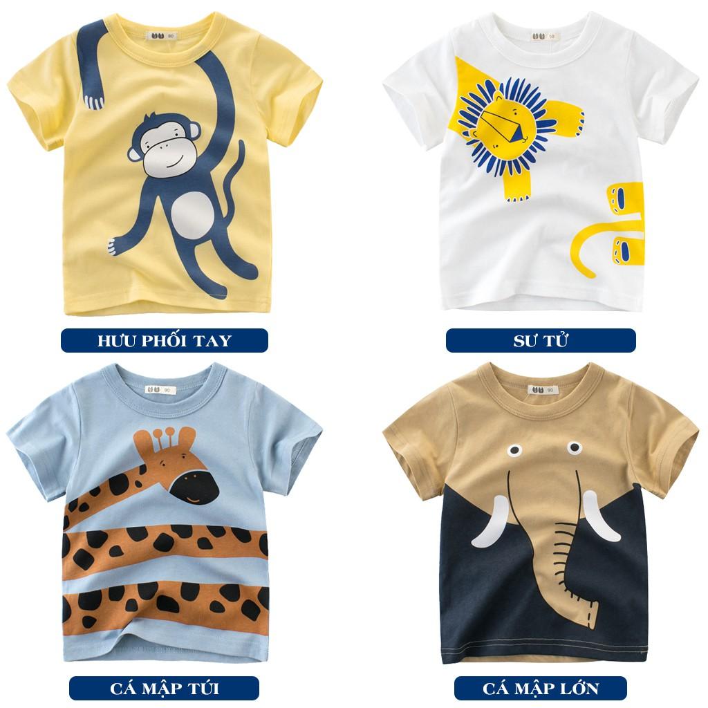 Áo thun cotton cho bé trai in động vật chất cotton 100%