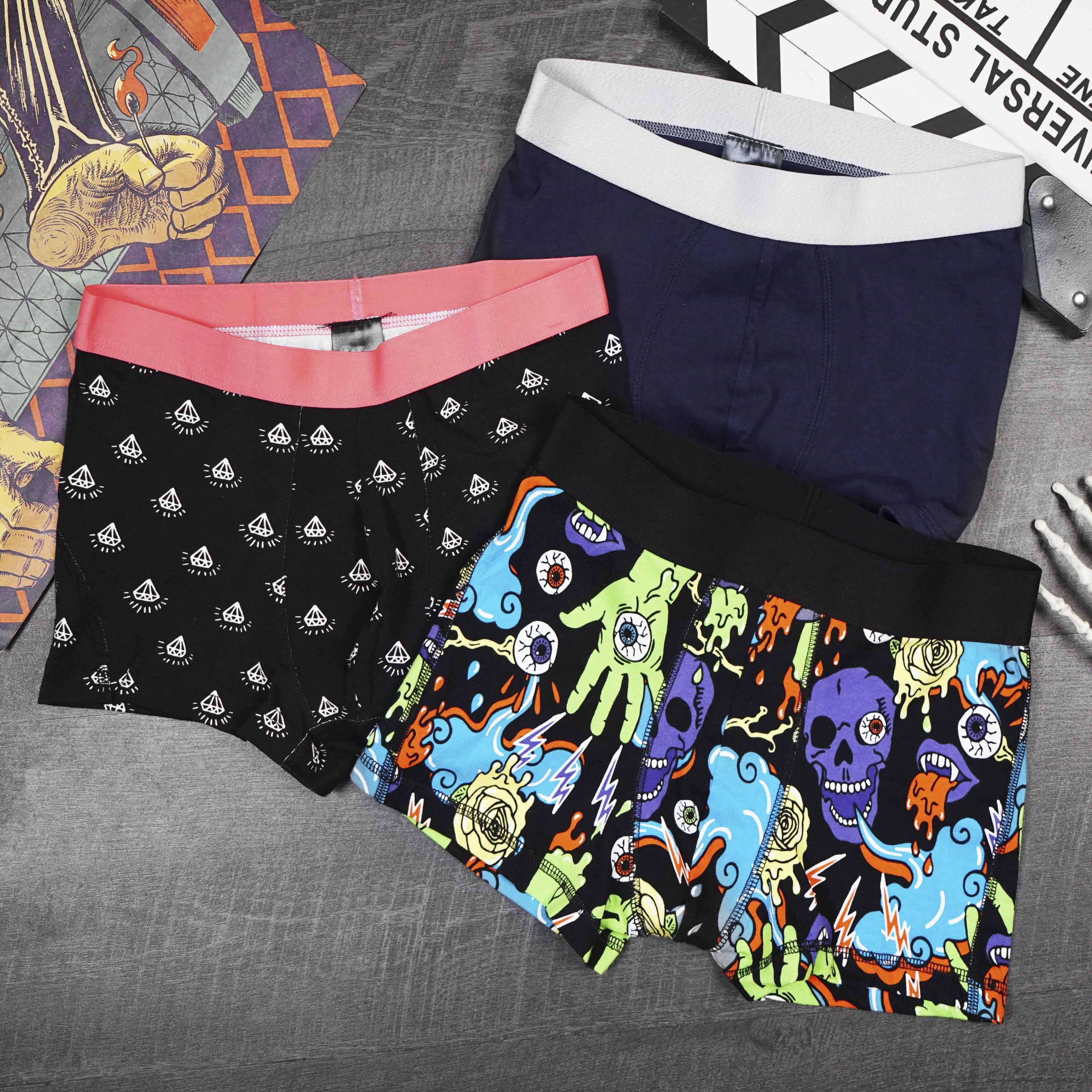 Combo 3 Quần Boxer Cotton 100% - Trơn và họa tiết
