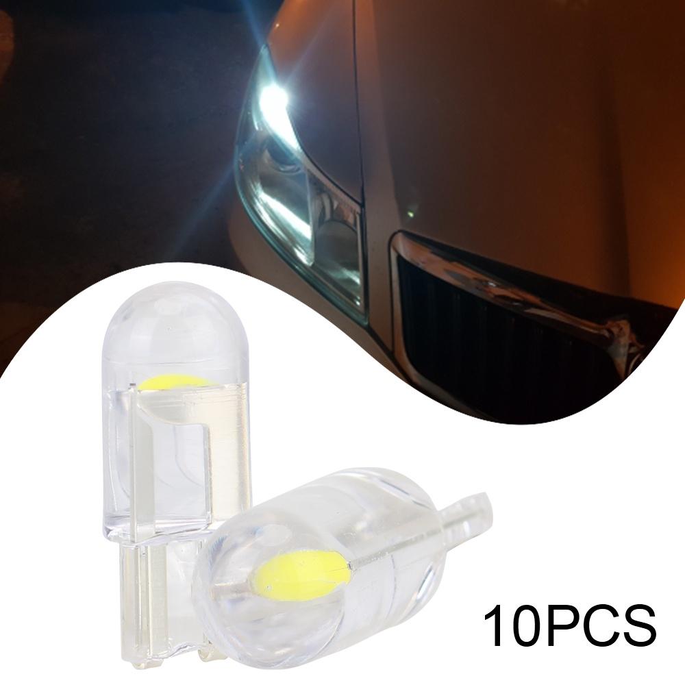 Set 10 đèn LED 12V W5W T10 6000K ánh sáng trắng/xanh lam đa năng cho ô tô
