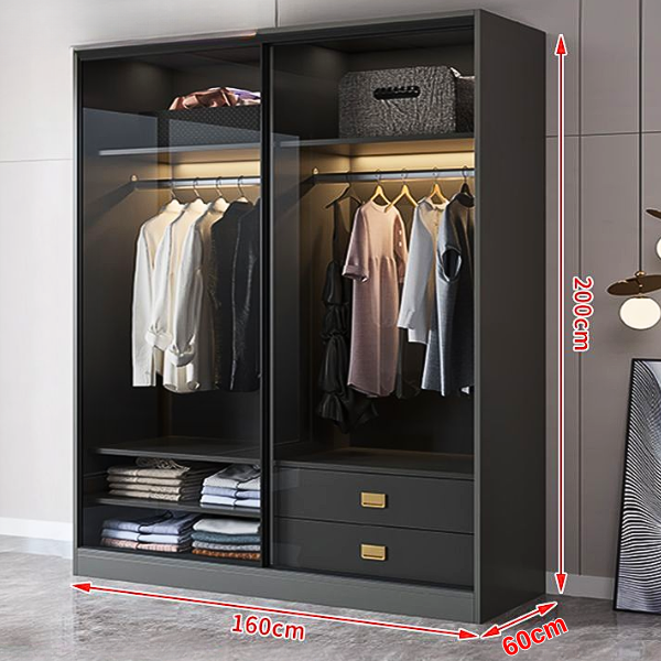 [ Miễn phí vận chuyển &amp; lắp đặt]  Tủ quần áo cánh kính Ohaha - TCK008