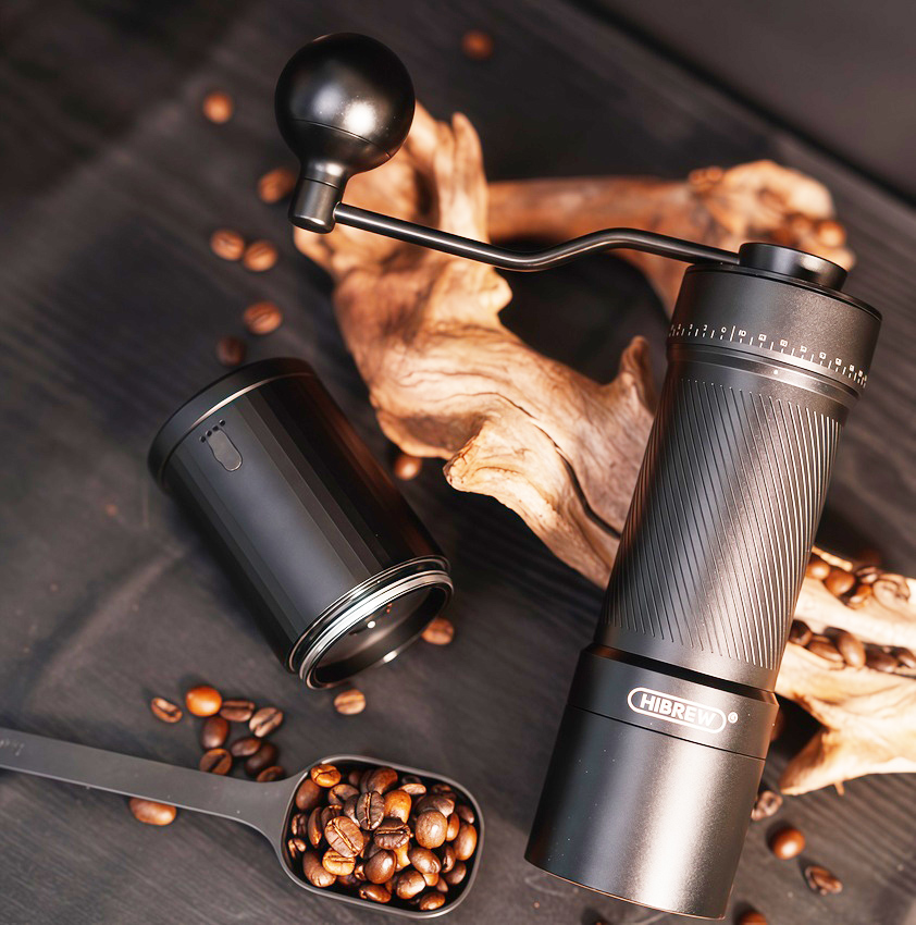 Máy xay hạt cà phê cầm tay kèm pin 60 cấp độ xay 2 trong 1 thương hiệu Mỹ HiBREW G4C - Dung lượng pin 980mAh - Hàng nhập khẩu