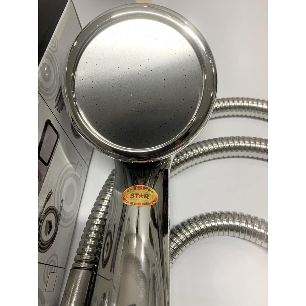 Vòi Sen Tắm Tăng Áp Inox Tay Nhựa Mạ Crome Cao Cấp