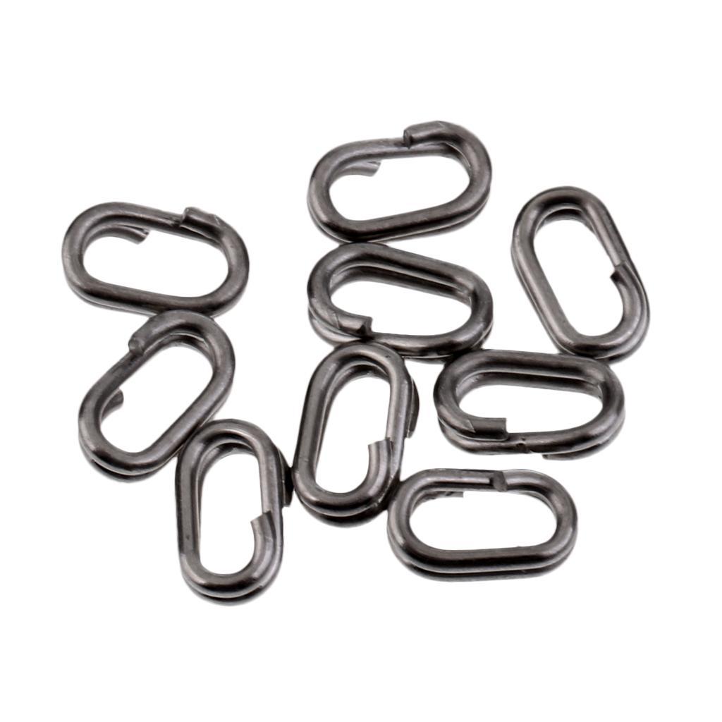 200pcs Stainless Steel Round & Oval Split Rings Assorted Fishing Tackle Lure Line Connector