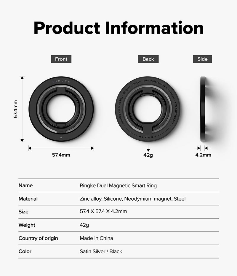 Giá đỡ từ tính RINGKE Dual Magnetic Smart Ring - Hàng Chính Hãng
